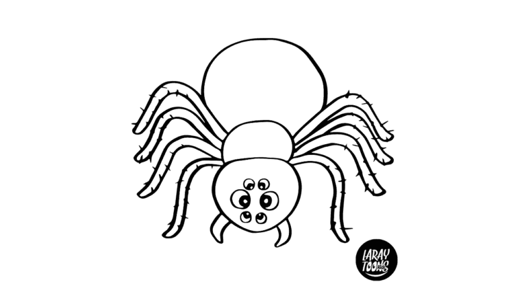 Araña de Halloween para Imprimir y Colorear - Dibujando con LarayToons