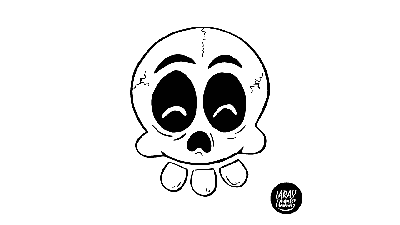 Calavera de Halloween para Pintar y Colorear